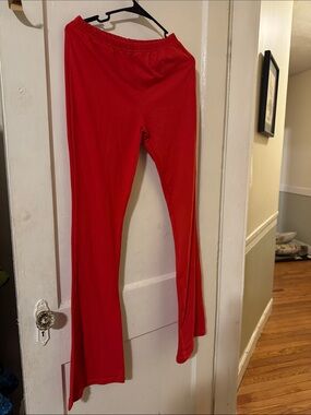 Women's Body Red Stretch Boot-Cut Pants large